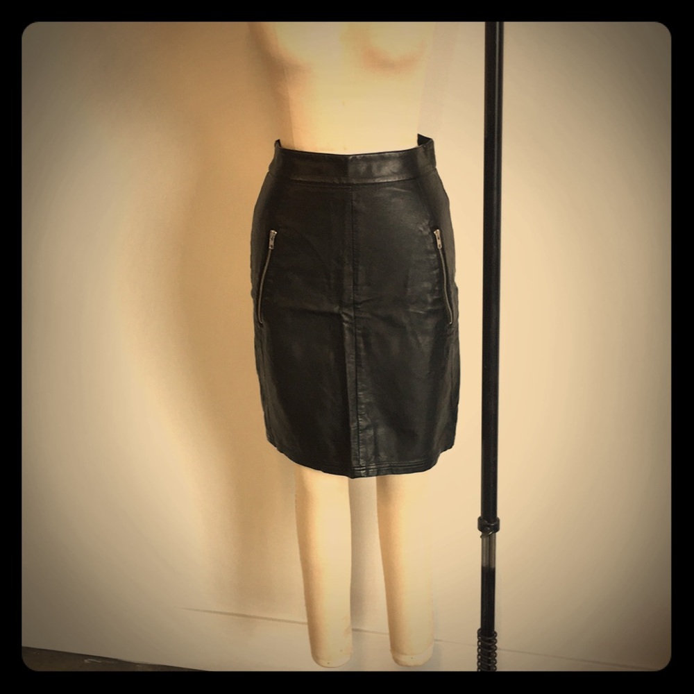 faux leather pencil skirt